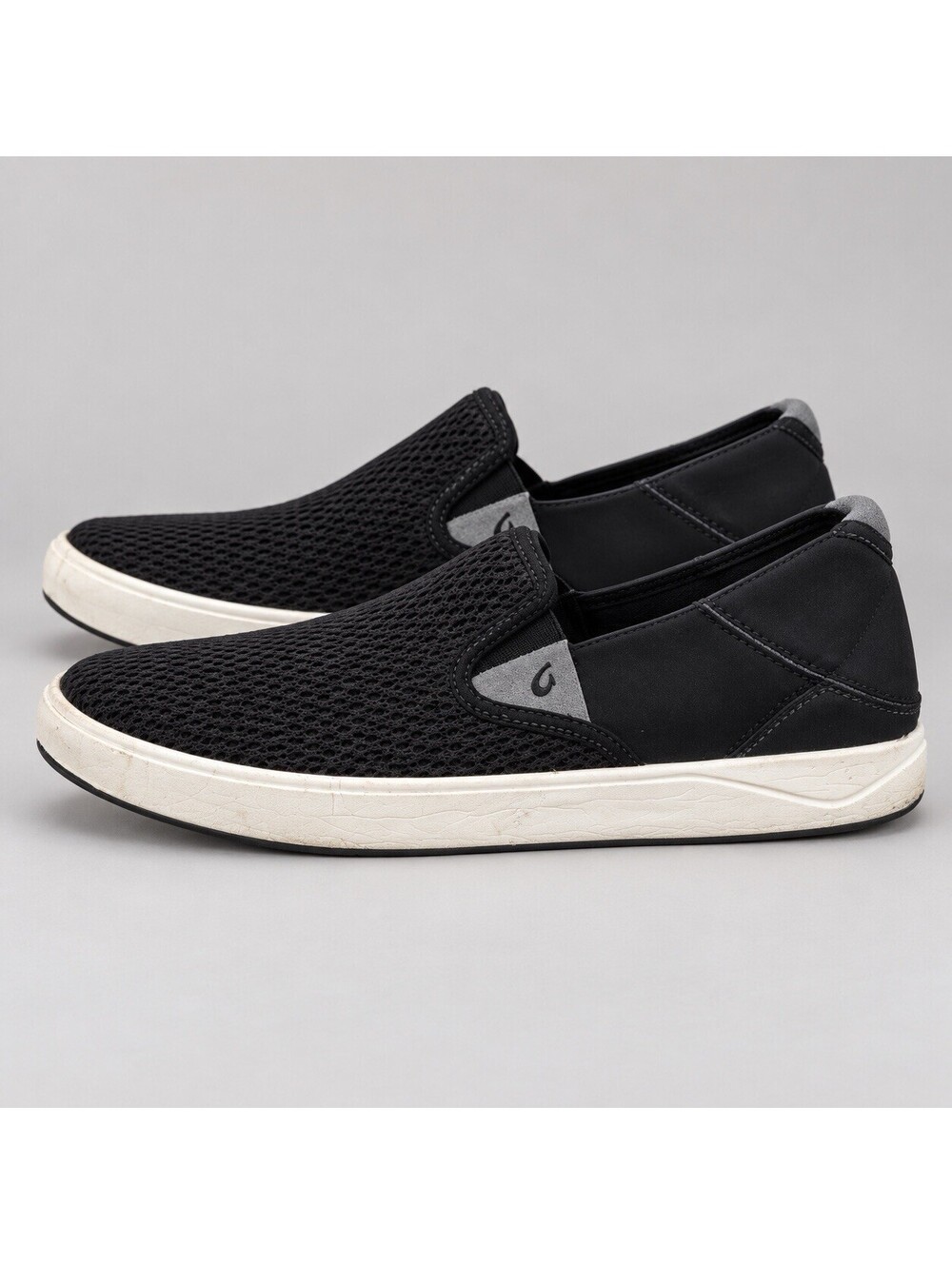 OluKai Lae‘ahi Men’s 11 Black Mesh Slip-On Sneakers Drop-In Heel Casual Shoes